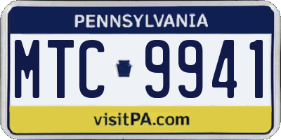 PA license plate MTC9941
