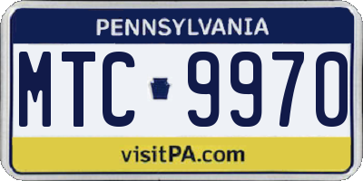 PA license plate MTC9970