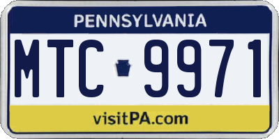 PA license plate MTC9971