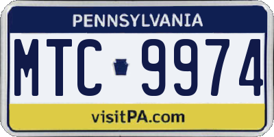 PA license plate MTC9974
