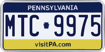 PA license plate MTC9975