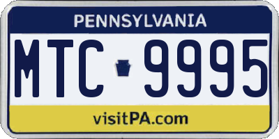 PA license plate MTC9995