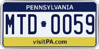 PA license plate MTD0059