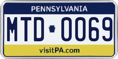 PA license plate MTD0069