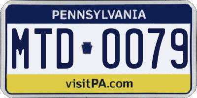 PA license plate MTD0079