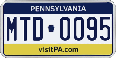 PA license plate MTD0095