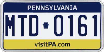PA license plate MTD0161