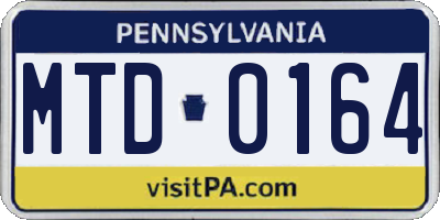 PA license plate MTD0164