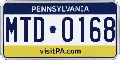 PA license plate MTD0168