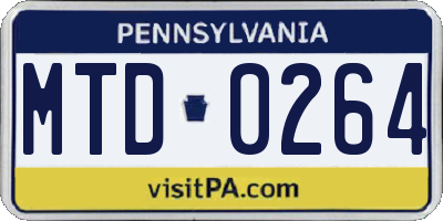 PA license plate MTD0264
