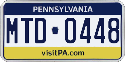 PA license plate MTD0448
