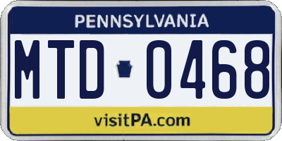 PA license plate MTD0468