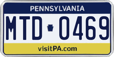PA license plate MTD0469
