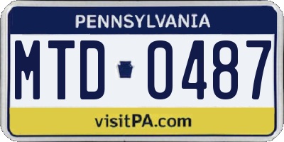 PA license plate MTD0487