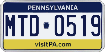 PA license plate MTD0519