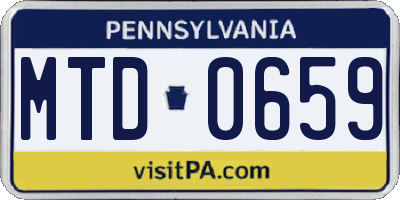 PA license plate MTD0659
