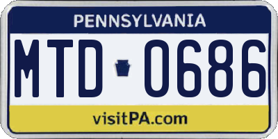 PA license plate MTD0686