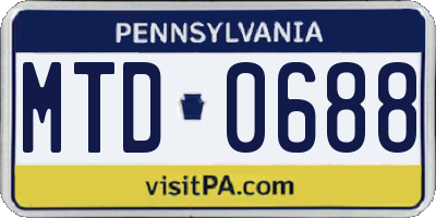 PA license plate MTD0688