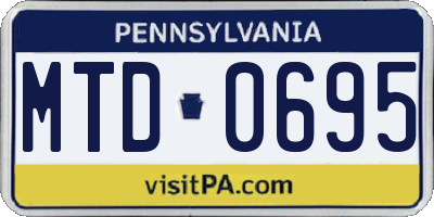 PA license plate MTD0695