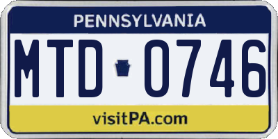 PA license plate MTD0746
