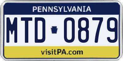 PA license plate MTD0879