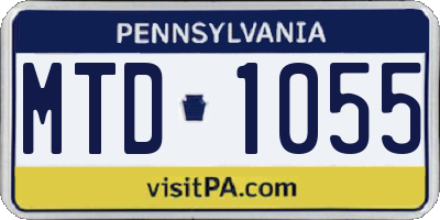 PA license plate MTD1055