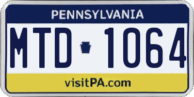 PA license plate MTD1064