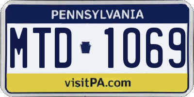 PA license plate MTD1069