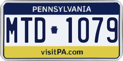 PA license plate MTD1079