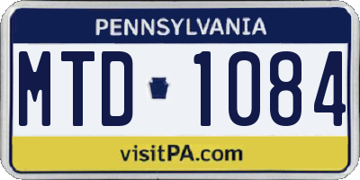 PA license plate MTD1084