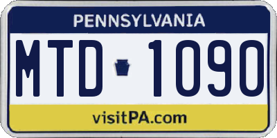 PA license plate MTD1090
