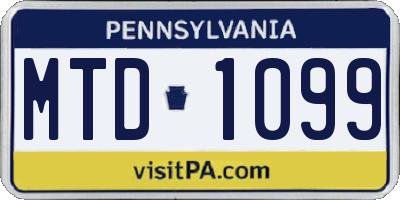 PA license plate MTD1099