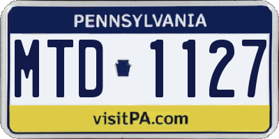 PA license plate MTD1127
