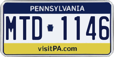 PA license plate MTD1146