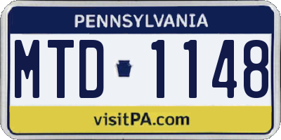 PA license plate MTD1148