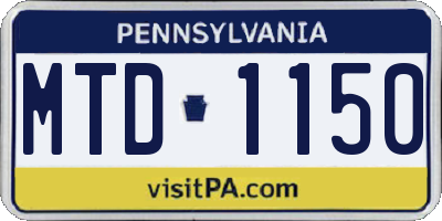 PA license plate MTD1150