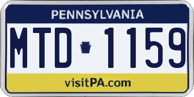 PA license plate MTD1159