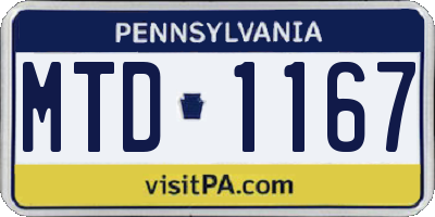 PA license plate MTD1167