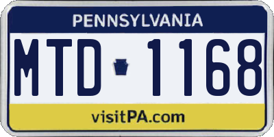 PA license plate MTD1168
