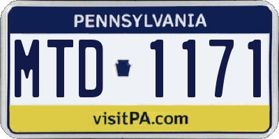PA license plate MTD1171