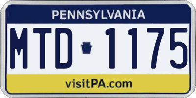 PA license plate MTD1175