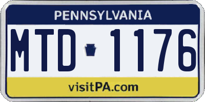 PA license plate MTD1176
