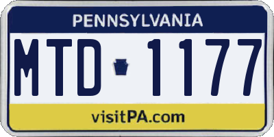 PA license plate MTD1177