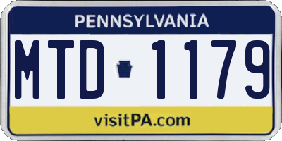 PA license plate MTD1179