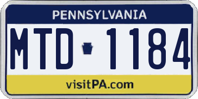 PA license plate MTD1184