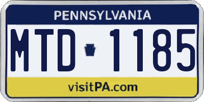 PA license plate MTD1185