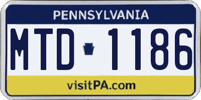 PA license plate MTD1186