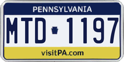 PA license plate MTD1197