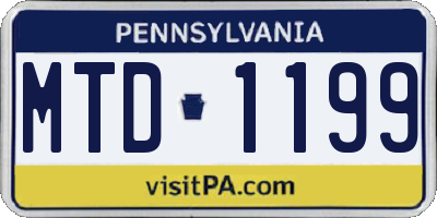 PA license plate MTD1199