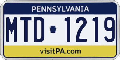 PA license plate MTD1219